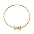Popular Silver Geometric Stainless Steel Glossy Thin Round Women Charm Bangle