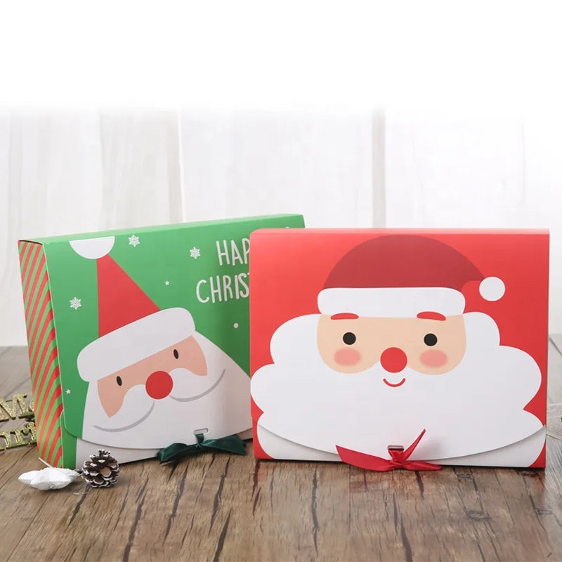 Wholesale Custom Logo Christmas Gift Box with Ribbon Packaging Self Erecting Recyclable for Candle and Other Gifts