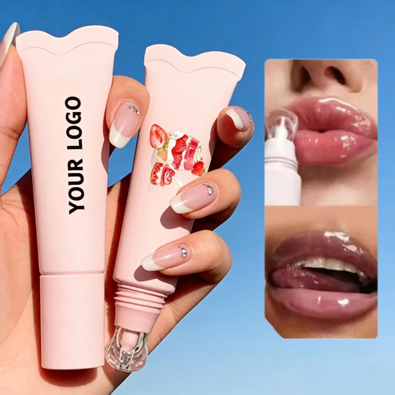 SPF Customized Logo Vegan Lip Oil Fruit Flavor Moisturizing Makeup Private Label Liquid Lip Balm Butter Gloss Lipstick Lip Oil