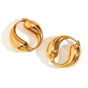 Europe and the United States Temperament Fashion Stainless Steel Earrings Titanium Steel Jewelry