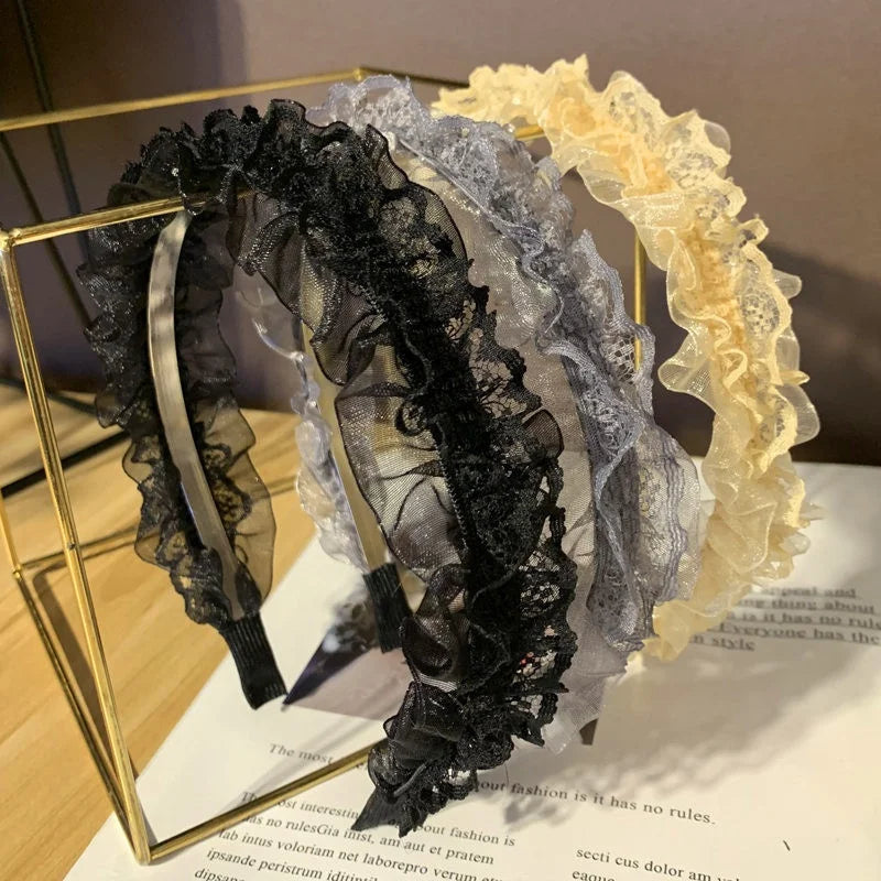 New Style Beautiful Lace Hair Band Simple Drape Hairbands for Girls Factory Wholesale