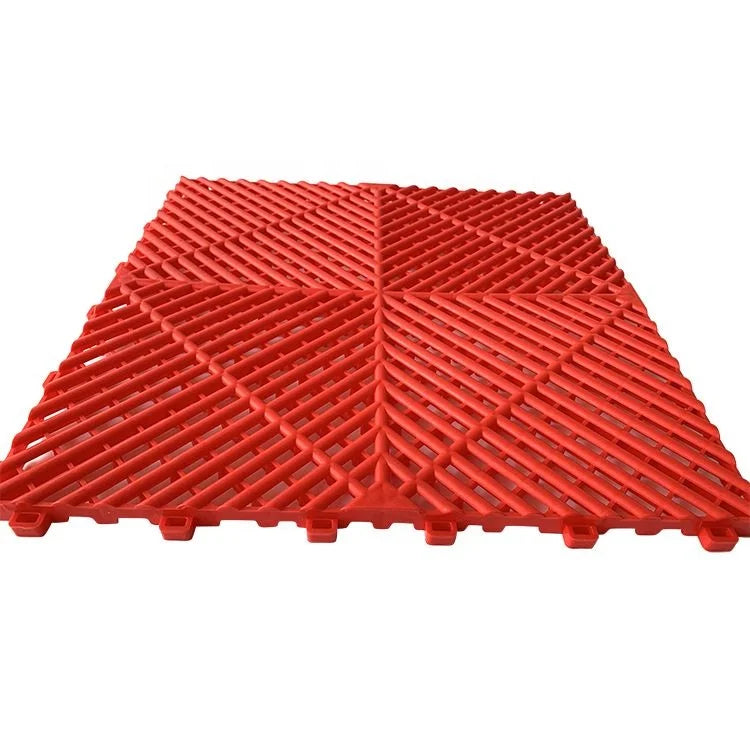 Modern Design Interlocking Garage Floor Tiles Anti-Slip PVC-Dalle-Garage Plastic PP Surface Vinyl Flooring for Car Detailing