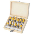 6mm and 1/4" and 8mm and 1/2" Round Shank Double Carbide Blades Router Bits With Wooden Box Straight and Slotting Router Bit