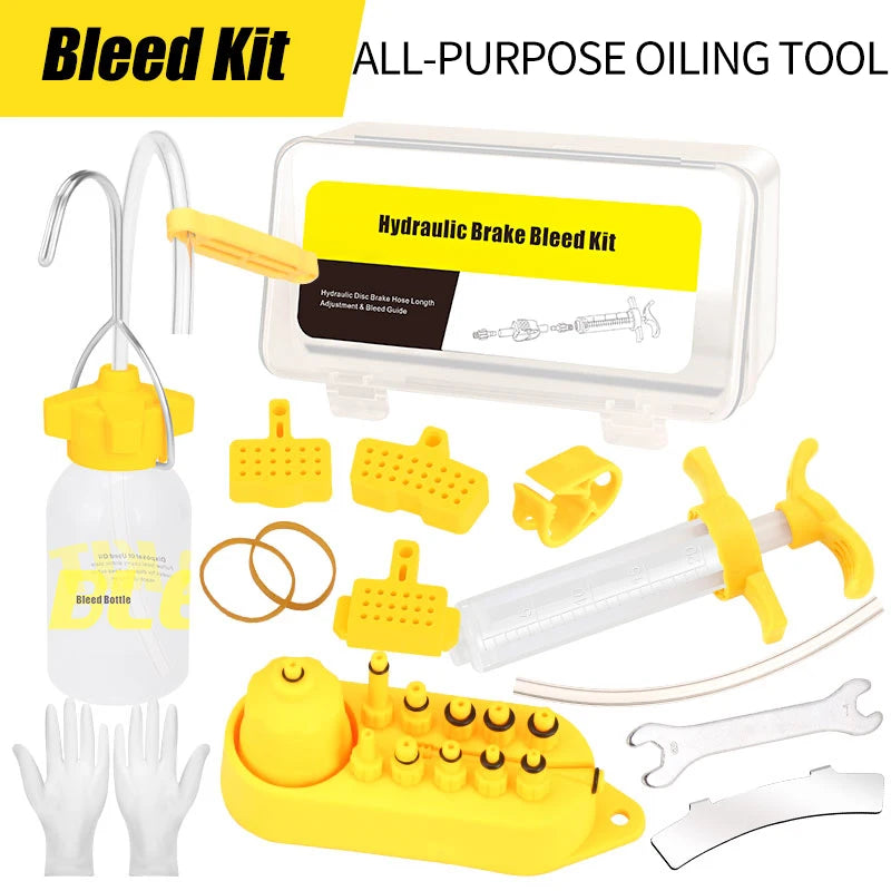 Customized Bike Repair Tool Hot Sale Professional Bicycle Hydraulic Disc Brake Oil Bleed Repair Tool Kit Plastic Durable Yellow