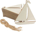 Tailai 40pcs Laser Cut Wooden Sailboats CNC-machined Nautical Decorations Handcrafted Wooden Boat Figurines