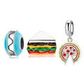 Real 925 Sterling Silver Delicious Sandwich Enamel Beads Accessories Charms for Bracelets Fashion Jewelry Making Dropshipping
