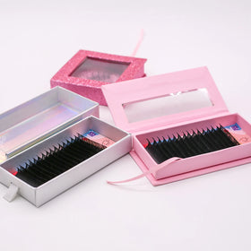 China Manufacturer Custom Logo Eyelashes Individual Hand Made Eyelash Extensions Full Volume Customized Box