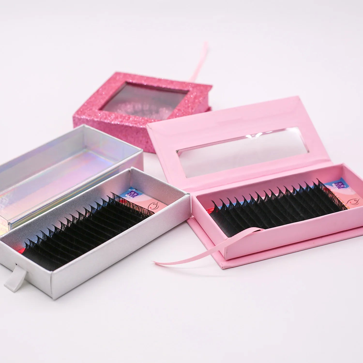 China Manufacturer Custom Logo Eyelashes Individual Hand Made Eyelash Extensions Full Volume Customized Box