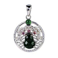 Delicate Rhodium Plated 925 Silver Jewelry Natural Jadeite Pendant for Women Anniversary Gift