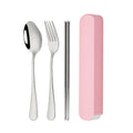 Travel Utensils Stainless Steel Portable Cutlery Set Flatware Camping Silverware for Student