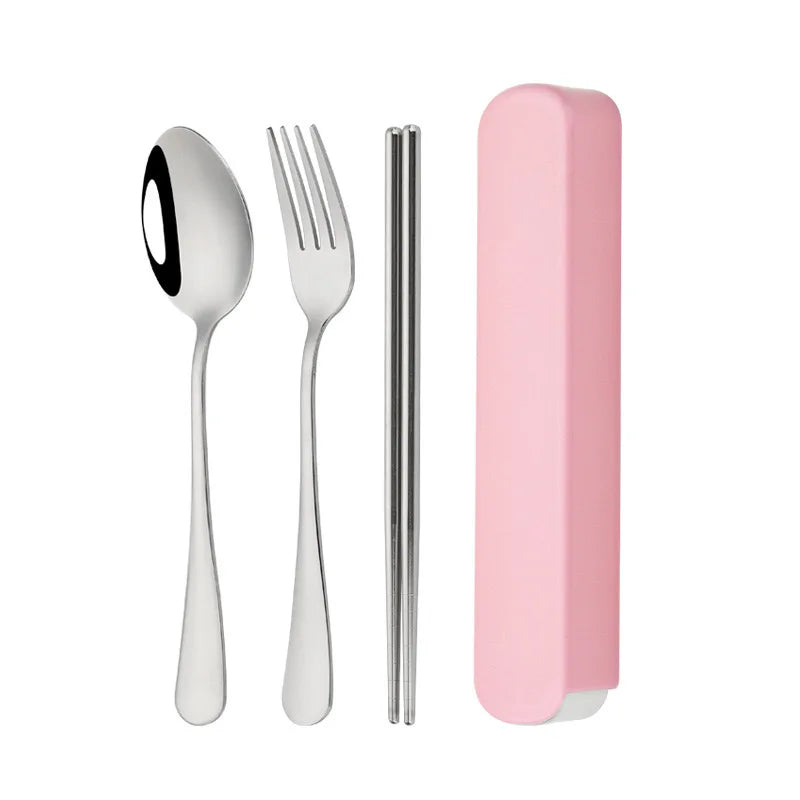 Travel Utensils Stainless Steel Portable Cutlery Set Flatware Camping Silverware for Student