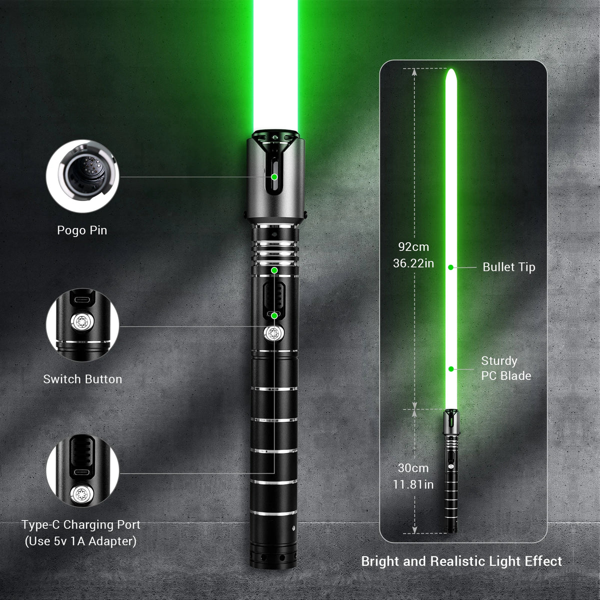 Factory Direct Lightsaber High Quality RGB Lightsaber Smooth Swing Rechargeable Color Changing Blade LED Flashing Toy Sword