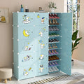High Quality 10 Layers 3 Rows Blue Plastic Cube Modern Hotel Shoe Rack Display Closet Doors Home Furniture Living Room Warehouse