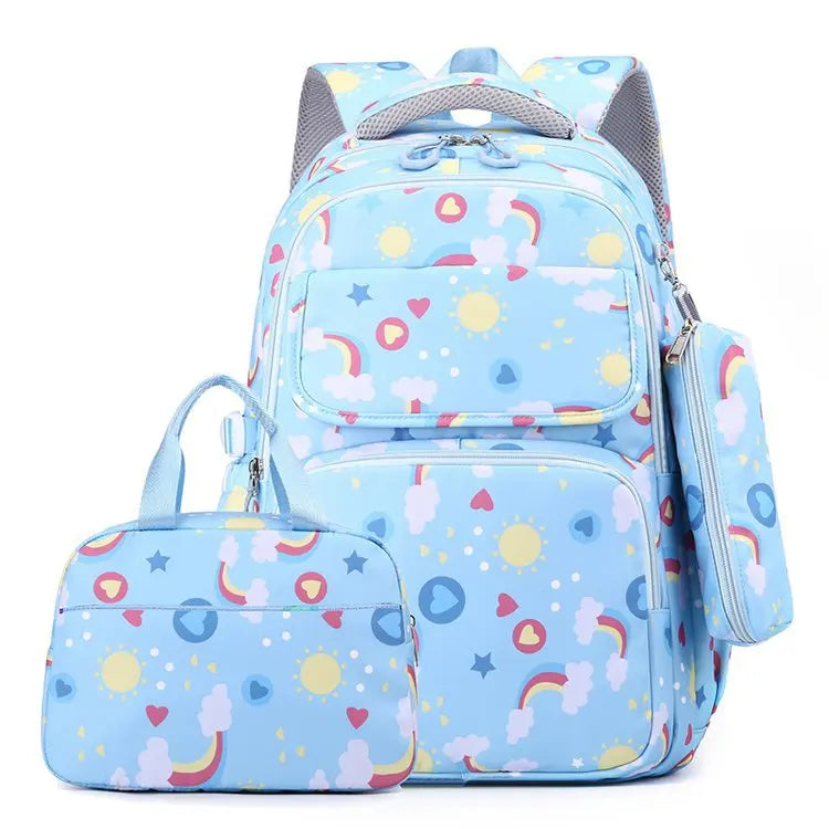 2024 New Elementary School Bag Girls Backpack College Style 3-piece Set Printed Princess Style