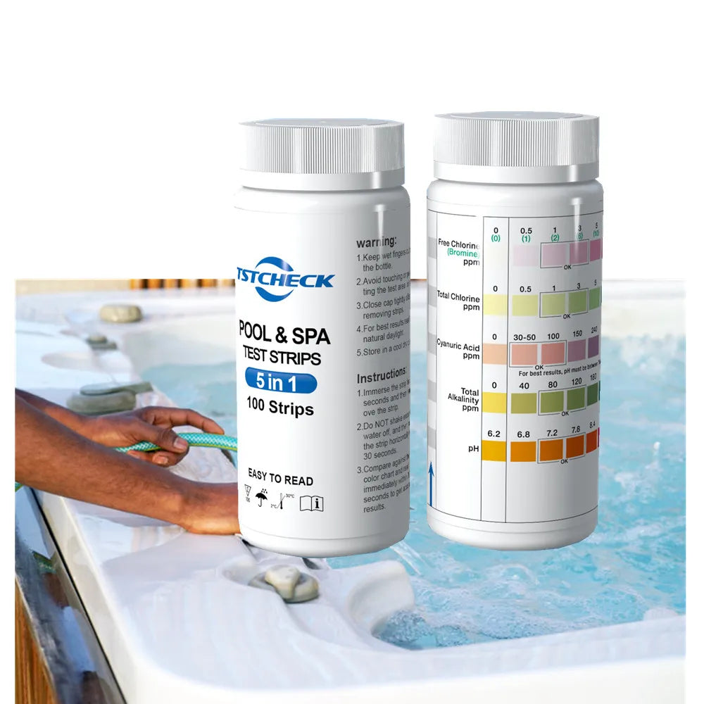 5in1 Outdoor Swimming Pool test Strip Pools Accessories ph test Strips Spa Water test Kit