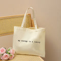 Customizable Showgirl Era My Energy Is a Luxury  Pattern Tote Canvas Personalized Shoulder Bag for Travel Reusable Shopping Bag
