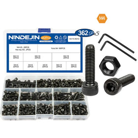 Metric 12.9 Grade Black M4 Steel Hexagon Socket Allen Key Head Cap Screw Bolts Nuts Kits