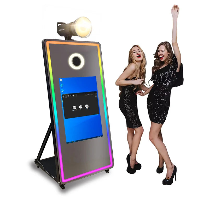 Customizable LED Frame Wedding Magic Mirror Photo Booth Compatible with SLR Devices for Outstanding Selfie Photos