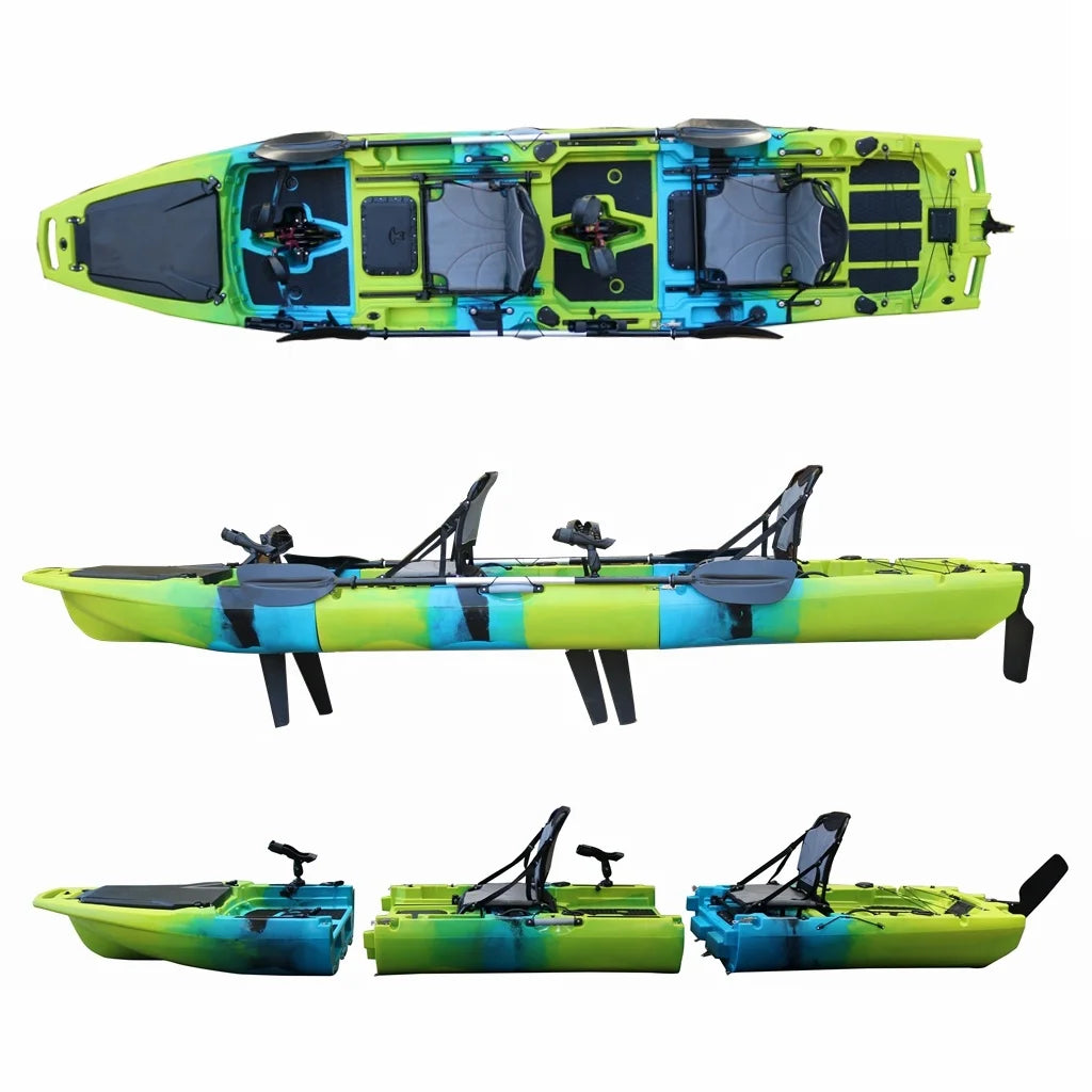 Vicking Popular Design 4.2m 2 Person or 2.8m Single Person Detachable Foldable Fishing Pedal Drive Kayak Free Assembly