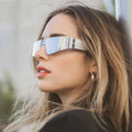 Rimless Sun Glasses Frame Shades Unisex One Piece Party Sunglasses Oversized Colored Sun Glasses Custom Logo Sunglasses Y2K