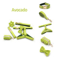 New Products 2024 Unique Elegant Fashion Avocado Velvet Dog Harness Set Dog Poop Bag Holder Custom Dog Leash Hardware Pet Bow