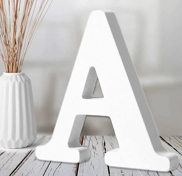 6 Inch White Wood Letters Unfinished Modern Design Christmas Wall Decorative Standing Letters Slices Sign Board