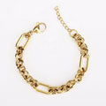 Statement Chunky Handmade Chain Stainless Steel Bracelet Finish Link Hip Hop 18k Gold Plated Jewelry Wholesale for Women