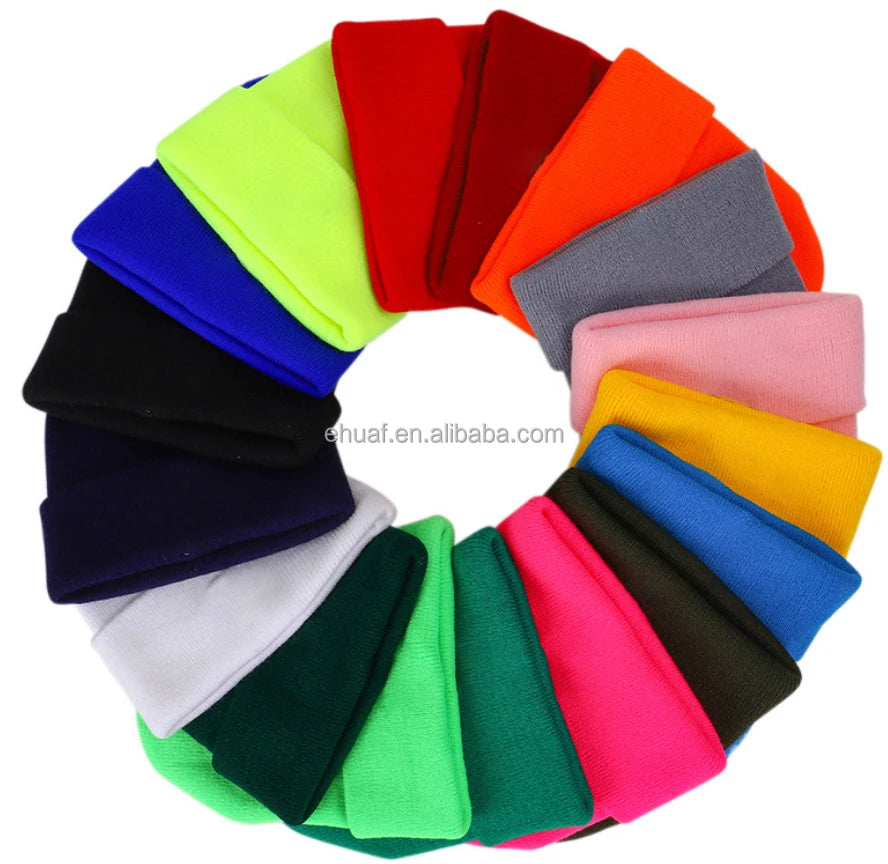 Winter Adult Outdoor Sports Blank Acrylic Soft Knit Plain Warm Your Logo Beanie Knitted Hat