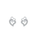 Hot Sale Popular Women Ear Jewelry Heart Shape Earrings Sterling Silver 925 love Heart Stud Earrings