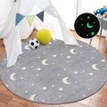 Soft Christmas Decor Area Rug with Glowing Stars Non-Slip Accent Carpet for Living Room and Kids Bedroom Home Floor Mat
