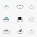 Minimalist Geometric Round Rings animal ring for Women 925 sterling silver for gift