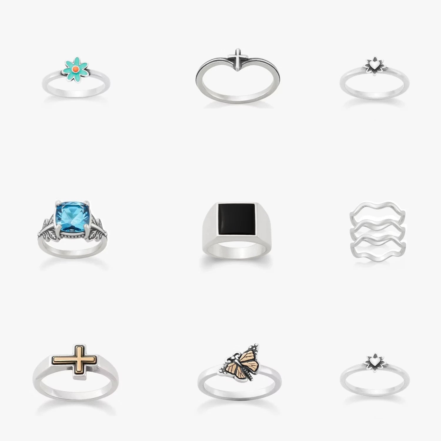 Minimalist Geometric Round Rings animal ring for Women 925 sterling silver for gift