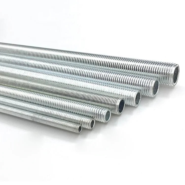 Wholesale Zinc Plated Iron M6 M8 M10 M12 M14 M16 M18 M20 Outer Full Fine Threaded Tube Hollow Rod for Lamps