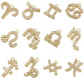 Fashion DIY Jewelry Brass Rhinestone 12 Constellations Charm for Bracelet Necklace Pin Accessories
