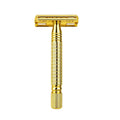 Gold Color Safety Twin Blade Razor for Men-Face Body Bikini & Underarm Shaving with Travel Mirror Box