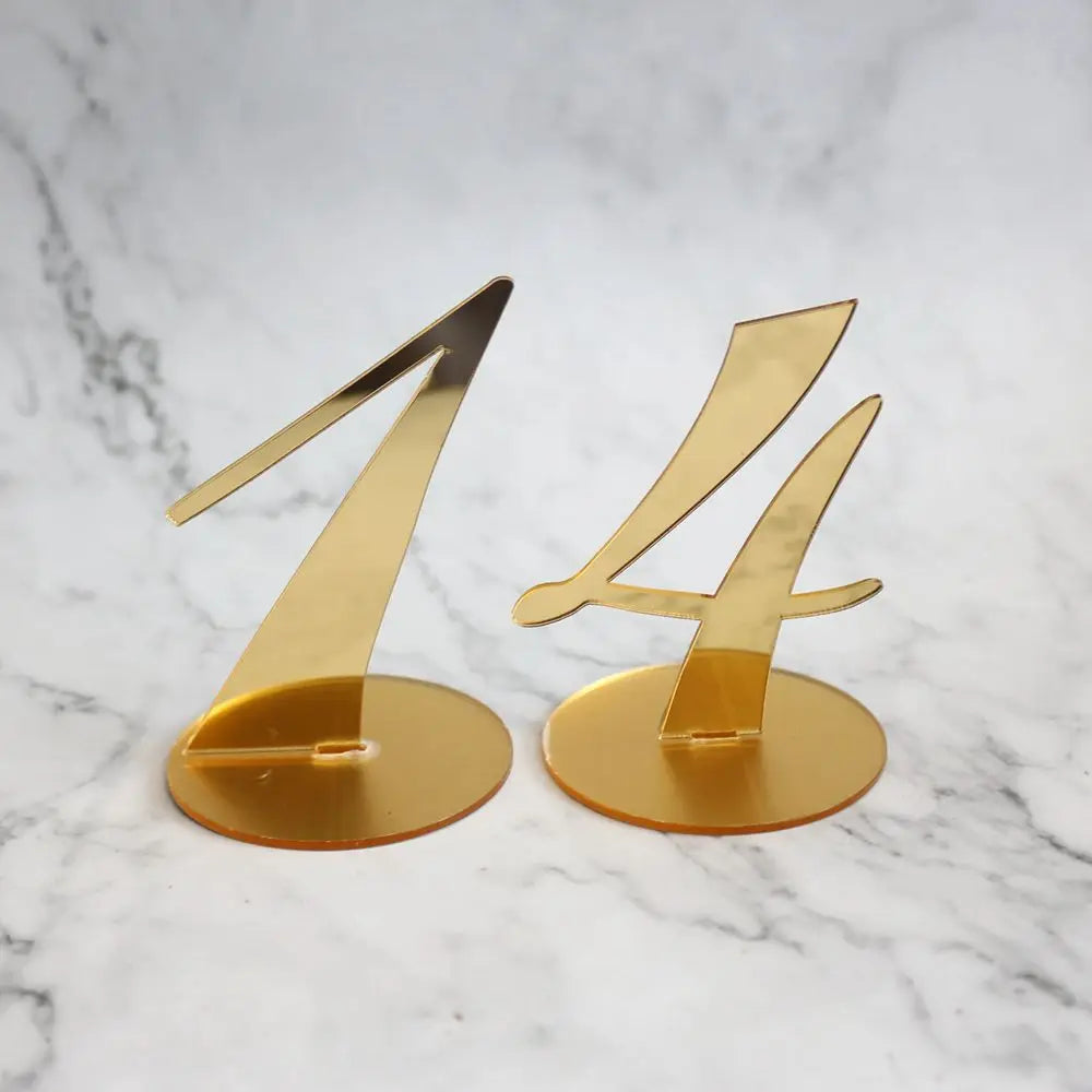 In Stock Accept Customize Gold Acrylic Wedding Table Numbers Card for Wedding Party Decor