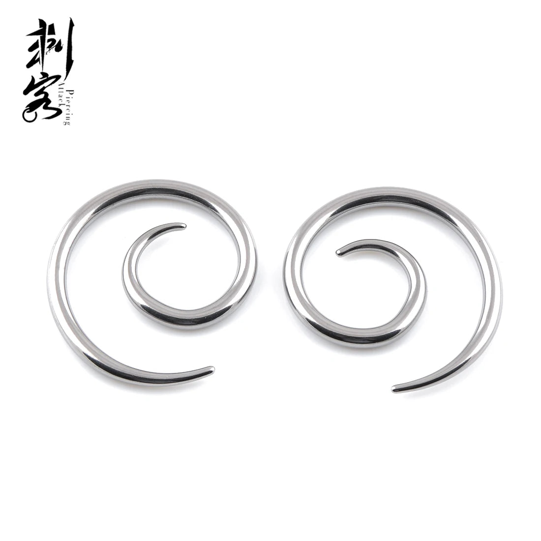Stainless Steel PVD Plated 1-3mm Spiral Tapers Ear Stretchers Body Piercing Jewelry