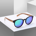 CONCHEN Design Competitive Price Unique Round Frame Polarized Sun Glasses Mirror Shades Wood Sunglasses Men