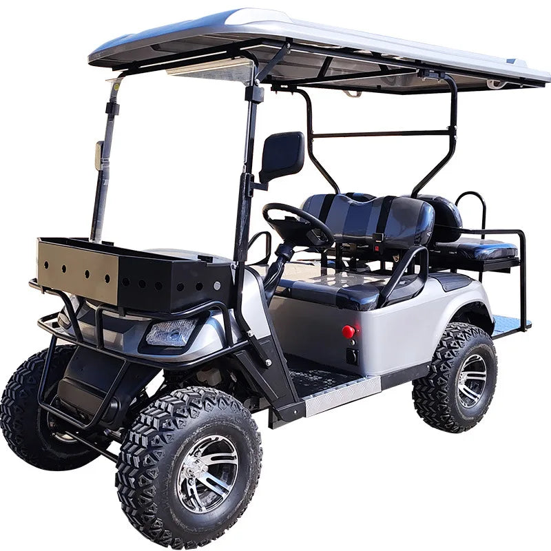 Off-road 2+2 Model Electric Golf Cart with Front Bumper Lithium Battery Color Can Customized with CE Certification