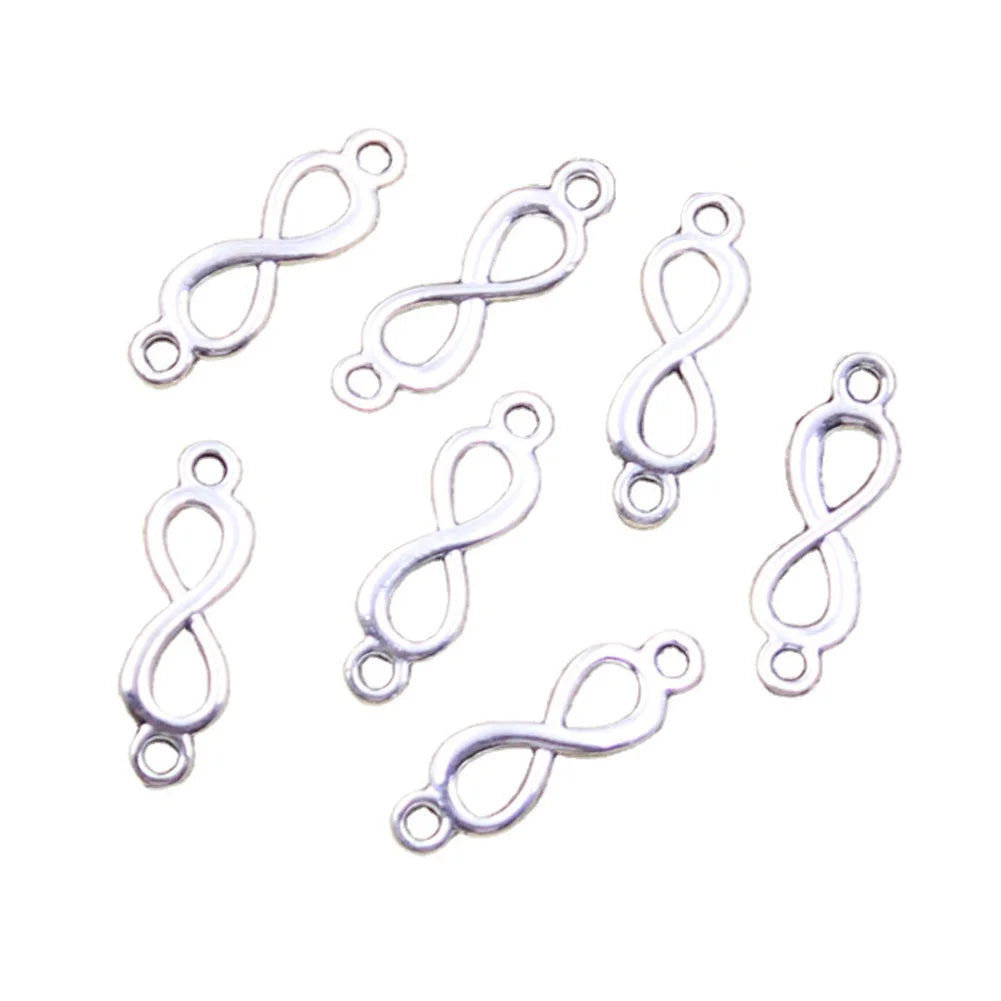 Charms Link Infinity Symbol Connection 20x6mm Tibetan Silver Color Pendants Antique Jewelry Making DIY Handmade Craft