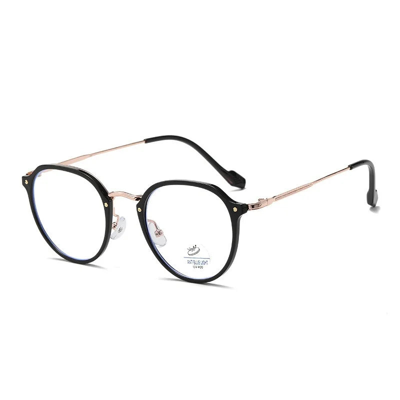 Classic Brown Glasses Frame Cat Eye Anti-Blue Light Eye Protection Diamond Small Myopia Glasses