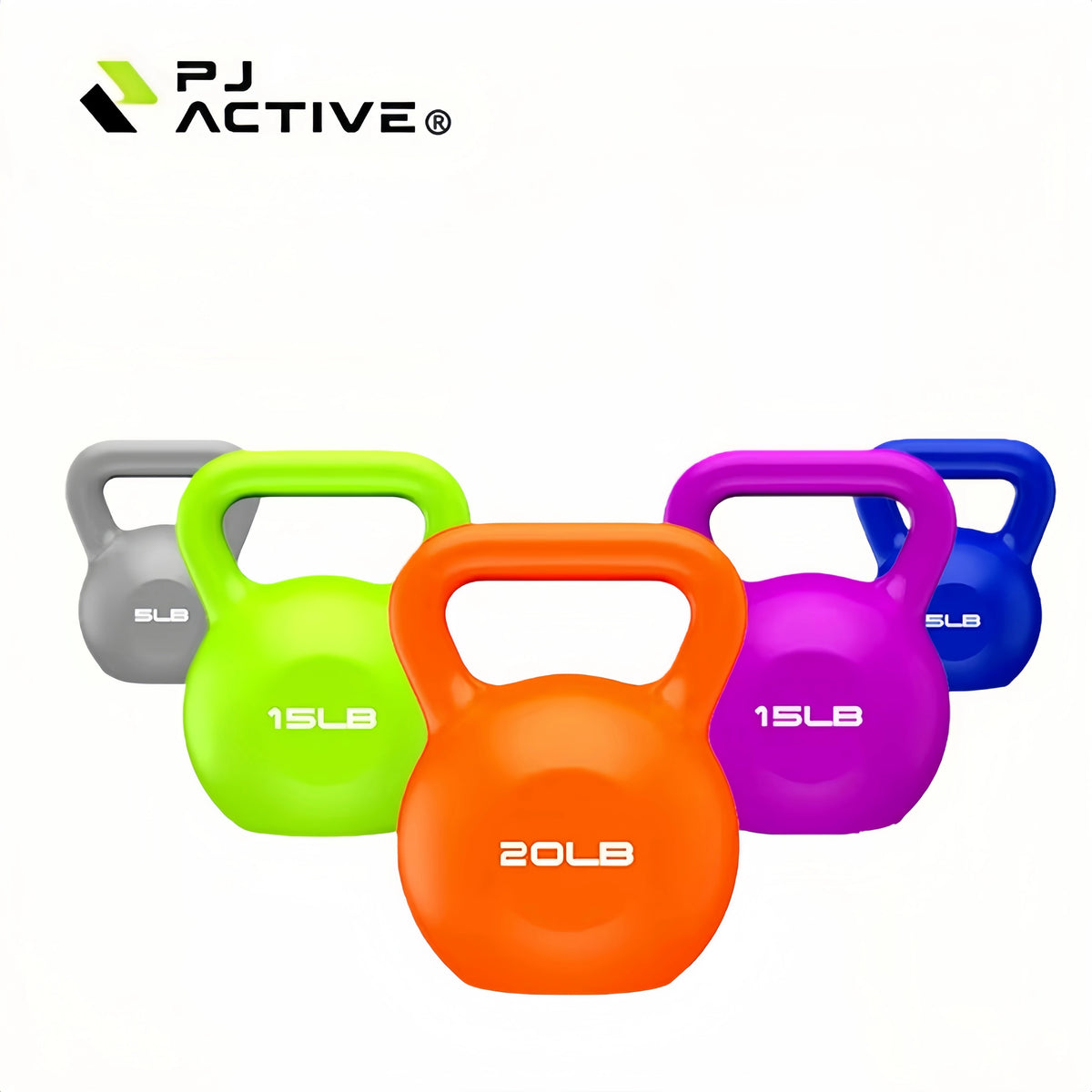 PINJIAN Custom Logo Adjustable Colorful PVC Kettlebell Competition Coated Sand Cement PVC Kettlebell MegaBDM