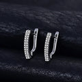 Poliva 925 Sterling Silver Rhodium Gold Plated Simple Pave Setting Diamond English Lock Earrings for Women Trendy Style Zircon