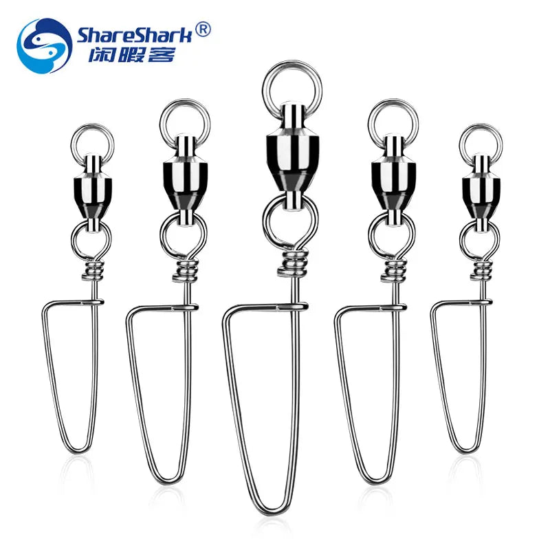 Ring Rolling Stainless Steel Ball Bearing Swivel With Coastlock Snap Strong Welded Ring Fishing Swivels Connector Accessories