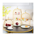 Sell Design Marble Stone Metal Material Golden Finished Bird Cage Cake Stand Home Decoration Wedding Banquet Tier Cake Stand