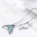 New Arrival Accessories Women Zircon Jewelry Necklace 925 Silver Pearl Fishtail White Pearl Necklace