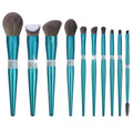 Synthetic Hair Makeup Brush Set with Rhinestone Detail Metal Handle for Face Application