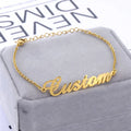 Custom Geometric Trendy 18K Gold Plated Stainless Steel Chain Bracelet Personalized Name for Children's Anniversaries Gift MegaBDM