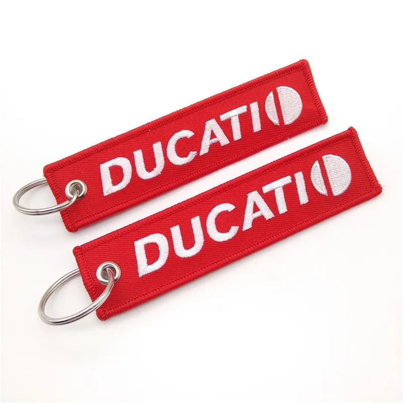 Personalized Custom Logo Jet Tag Keychain Woven Flight Embroidery Fabric Name Tag Stylish Carabiner Keychain for Promotions
