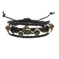 Leather Alloy Vintage Punk Rock Strap Wristband  GodBless Knitting Bracelet AYB029